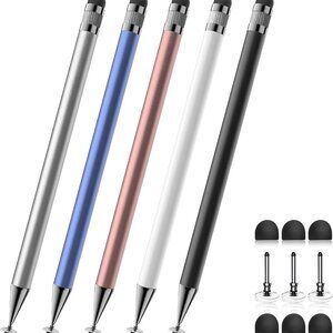 Stylus 5 Pcs, 2-in-1 Stylus Pen for Touch Screen, High Precision and Sensitivity